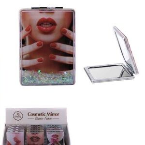 Dozen Compact Cosmetic Mirror with Glitter Design